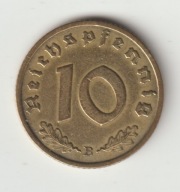 III Rzesza 10 pfennig 1939 B ladny stan