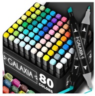 MARKERY ALKOHOLOWE 80 SZT DWUSTRONNE FLAMASTRY GALAXIA PRO