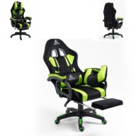 Fotel gamingowy obrotowy z poduszką i podnózkiem