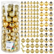 100x Bombki CHOINKOWE świąteczne nietłukące ZŁOTE zestaw bombek na choinkę