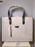 MISSNINE torba na laptopa 15.6” shopper canvas beżowa NOWA + pasek