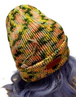 Kolorowa czapka w ciapki, wegańska, handmade, unikat