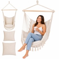 FOTEL WISZĄCY KRZESŁO HUŚTAWKA HAMAK OGRÓD TARAS BALKON 100 cm 120 kg