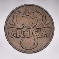 II RP, 5 GROSZY 1937 - ŁADNE