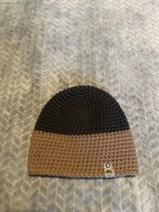 Ręcznie robiona czapka – (grafitowo-brązowa) 100 % handmade