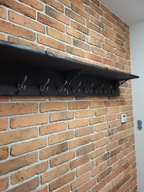 Wieszak drewniany vintage rustykalny loft opalany.