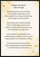 A2 PLAKAT OBRAZ WIERSZ POEZJA ADAM ASNYK KIEDYM CIĘ ŻEGNAŁ