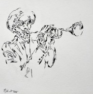 ORYGINALNY RYSUNEK JAZZ JAZZMAN TRĘBACZ MUZYK