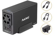 MAIWO 3,5-c. obudowa pamięci mas 2 x SATA RAID, stacja dok. z USB C 10 Gb/s