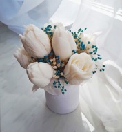 Flower Box Candle na Dzień Kobiet Wieczny Bukiet na Dzień Mamy Mały Bukiet