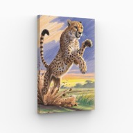 Obraz na Płótnie 40x70cm Biegnący Gepard Zwierzęta Afryka Natura Hit