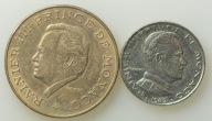 Monako - 1/2 franka 1982 + 10 franków 1978