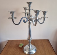 ŚWIECZNIK PIĘCIORAMIENNY METAL Z POŁYSKIEM GLAMUR WIELKI 48,5 cm