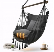 Fotel Wiszący Hamak Brazylijski Ogrodowy Huśtawka Krzeszło z Poduszkami