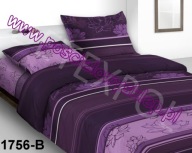pościel z satyny 160x200 + 2x70x80 zamek S 1756 B fiolet jedwabna D-pol
