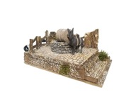 Kamień młyński ruchoma figurka z osiołkiem koło młyńskie 220V do szopki