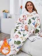 piżama koszula nocna damska miła flanelowa sexy anime nadruk PIESKI PSY