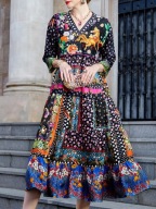 sukienka plus size boho patchwork łączka cygańska