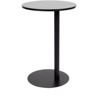 Stolik przystawny okrągły czarny brązowy 37x58 stolik pomocniczy loft