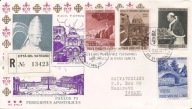 WATYKAN POSTE VATICANE -koperta FDC -obieg do IZRAEL -erka 1964 rok