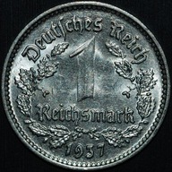 1 Marka 1937 A - Niemcy - III Rzesza - około menniczy egzemplarz