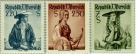 Austria 1952 Znaczki 978-80 ** stroje ludowe