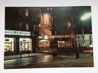 ZIELONA GÓRA nocą - ulica Żeromskiego i Świerczewskiego - poczt. z 1967 r