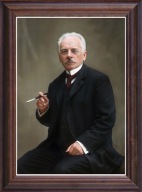 Obraz Stefan Drzewiecki portret w drewnianej ramie ze szkłem