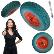 KÓŁKO KOŁO DO TACZKI PEŁNE BEZDĘTKOWE 400-8 DO WÓZKA + OŚKA