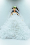 Suknia dla lalki długa - ślubna / balowa