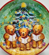 KOLĘDNICY CUDNA ŚWIĄTECZNA miseczka 3 MISIE 25 cm