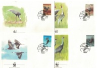 02-FDC-KR02- Korea Płd,WWF,1988,Ptaki,Żurawie