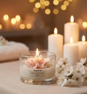 DOTYK KWITNĄCEJ WIŚNI - Świeca artystyczna - Margaret-Arts