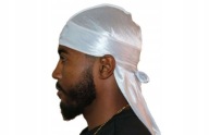 DURAG BANDANA CHUSTA NA GŁOWĘ STREETWEAR Y2K RAP BIAŁA PREZENT