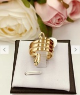 Złoty Pierścionek Wąż Żmija Zielone Oczka Prezent Stal 316L klasa