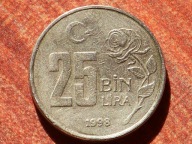 25 Bin lira 1989 .Fajna gruba moneta .Rant grawer.Bcm!!!