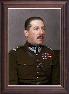 Obraz Jan Kowalewski portret w drewnianej ramie ze szkłem