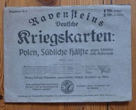 Kolorowa mapa Polski z okresu I Wojny Światowej (ok. 1915) Ravensteins No 8