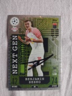 Karta topps mach attax autograf RB Leipzig Champions League Benjamin Sesko