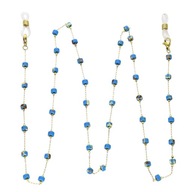 82812 Łańcuszek do okularów złota stal chirurgiczna koraliki