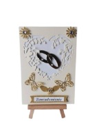 ZAWIADOMIENIA ŚLUB OBRĄCZKI W SERCU KORONKA C6 ZŁOTO - ECRI