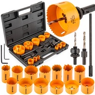 OTWORNICA OTWORNICE DO DREWNA I METALU FREZY BIMETAL 17SZT + ZESTAW DODATKI