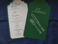 Menu i drink's menu w kolorach zieleni i czerwieni