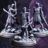 Drow Soldiers zestaw 3 figurki - DM Stash - RPG DnD D&D - druk 3D 14K