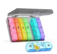 Organizer na leki – pudełko na tabletki 7 dni, 3 przegródki na dobę