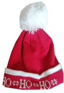 CZAPKA ZIMOWA! Z POMPONEM - KOLOR CZERWONY /ŚWIĄTECZNIE/ LEPSZA CENA