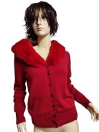 TAHARI SWETER z FUTRKIEM 36 /38 nowy