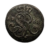 Grosz z 1768 r. panowania króla Polski Stanisława Augusta Poniatowskiego.