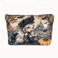 KOSMETYCZKA SASZETKA SZMINKI KOSMETYKI PIÓRNIK HALLOWEEN WIEDZMA GOTYK