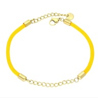 63272 Bransoletka złota stal chirurgiczna sznurek z łańcuszkiem